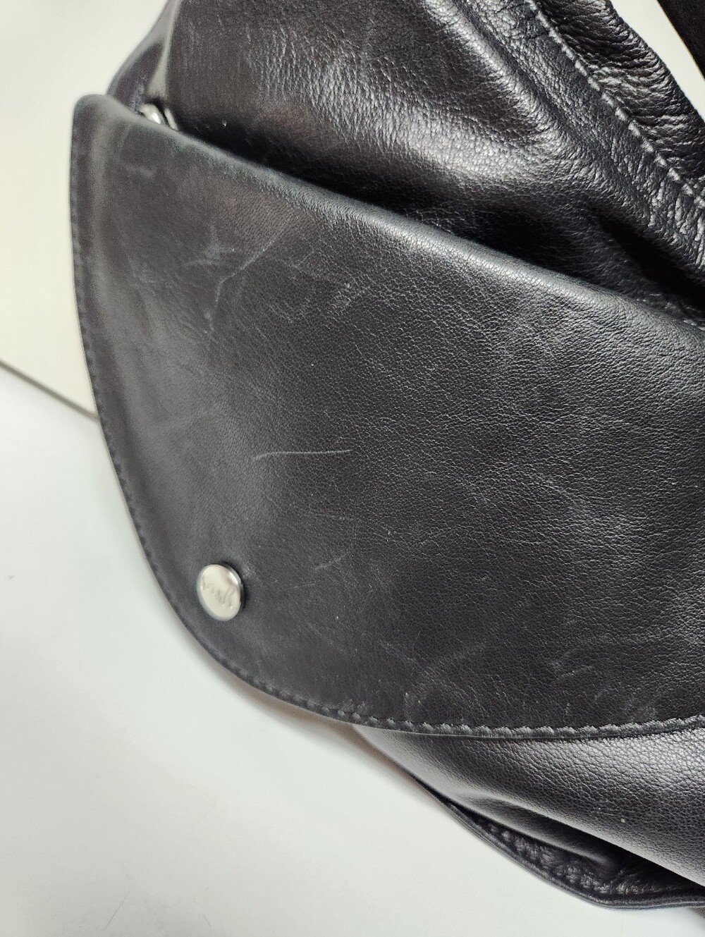 Soft Black Leather Half SASH  Bag - Picture 2 of 5